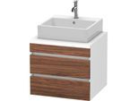 Duravit DuraStyle Waschtisch-Unterschrank DS531502118 60 x 54,8 cm, nussbaum dunkel/weiß matt, für Konsole, 2 Schubkästen