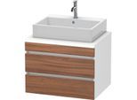 Duravit DuraStyle Waschtisch-Unterschrank DS531607918 70 x 54,8 cm, nussbaum natur/weiß matt, für Konsole, 2 Schubkästen