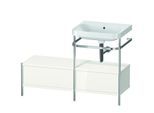 Duravit Happy D.2 Plus Möbelwaschtisch-Kombination HP4855N2222 120x49cm, mit Metallkonsole, ohne Hahnloch, weiß hochglanz