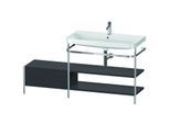 Duravit Happy D.2 Plus Möbelwaschtisch-Kombination HP4848O8080 160 x 49 cm, 1 Hahnloch, graphit supermatt, mit Metallkonsole