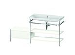 Duravit Happy D.2 Plus Möbelwaschtisch-Kombination HP4848N3636 160 x 49 cm, ohne Hahnloch, weiß seidenmatt, mit Metallkonsole