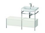 Duravit Happy D.2 Plus Möbelwaschtisch-Kombination HP4855E3939 120x49cm, mit Metallkonsole, 2 Hahnlöcher, nordic weiß seidenmatt