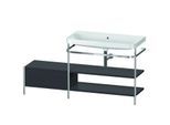 Duravit Happy D.2 Plus Möbelwaschtisch-Kombination HP4848N8080 160 x 49 cm, ohne Hahnloch, graphit supermatt, mit Metallkonsole
