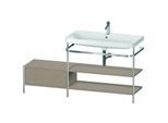 Duravit Happy D.2 Plus Möbelwaschtisch-Kombination HP4848O7575 160 x 49 cm, 1 Hahnloch, leinen, mit Metallkonsole