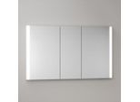 KEUCO Somaris Spiegelschrank mit Beleuchtung 14514513101 120x71x11,5cm, Wandeinbau, 3 Türen, Spiegelheizung, weiß matt