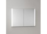KEUCO Somaris Spiegelschrank mit Beleuchtung 14513002101 100 x 71 x 11,5 cm, verspiegelt, 2 Türen, Wandeinbau, Spiegelheizung