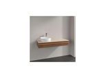 Villeroy und Boch Antao Waschtisch-Unterschrank L11013HM mit Beleuchtung, 1 Auszug, 1200 x 190 x 500 mm, Front ohne Struktur, Warm Walnut / Botticino