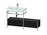 Duravit Happy D.2 Plus Möbelwaschtisch-Kombination HP4862O6969 140x49cm, mit Metallkonsole, 1 Hahnloch, nussbaum gebürstet