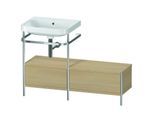 Duravit Happy D.2 Plus Möbelwaschtisch-Kombination HP4860N7171 120x49cm, mit Metallkonsole, ohne Hahnloch, mediterrane Eiche