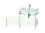 Duravit Happy D.2 Plus Möbelwaschtisch-Kombination HP4857O3636 140x49cm, mit Metallkonsole, 1 Hahnloch, weiß seidenmatt
