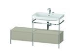 Duravit Happy D.2 Plus Möbelwaschtisch-Kombination HP4857E6060 140x49cm, mit Metallkonsole, 2 Hahnlöcher, taupe seidenmatt