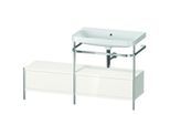 Duravit Happy D.2 Plus Möbelwaschtisch-Kombination HP4857N2222 140x49cm, mit Metallkonsole, ohne Hahnloch, weiß hochglanz
