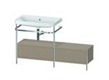 Duravit Happy D.2 Plus Möbelwaschtisch-Kombination HP4862N7575 140x49cm, mit Metallkonsole, ohne Hahnloch, leinen