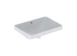 Geberit VariForm Einbauwaschtisch 500737012 55x40cm, ohne Hahnloch, mit Überlauf, rechteckig, weiß