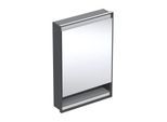 Geberit One Unterputz Spiegelschrank 505820007 60x90x15cm, mit Nische, 1 Tür, Anschlag links, schwarz matt/Aluminium pulverbeschichtet