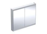 Geberit One Spiegelschrank 505814001 105 x 90 x 15 cm, Aluminium eloxiert, mit ComfortLight, 2 Türen