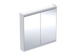 Geberit One Spiegelschrank 505813002 90 x 90 x 15cm, weiß/Aluminium pulverbeschichtet, mit ComfortLight, 2 Türen