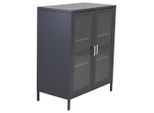 Livetastic , Schwarz , Metall, Glas , 2 Fächer , 80x97x43 cm ,