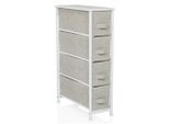 Mid.you , Grau , Textil , 4 Schublade(n) Schubladen , 20x76x48 cm ,