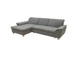 Mid.you , Dunkelgrau , Textil , Eiche , Uni , Ottomane links, L-Form , 279x170 cm , Made in EU, FSC MIX , Rücken echt , Wohnzimmer, Sofas & Couches, Schlafsofas, Ecksofas mit Schlaffunktion