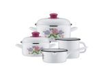 GSW , Weiß , Metall , 14 cm , 1 l , ISO 9001 , kratzfest, hitzebeständige Griffe, hitzebeständig, optimale Wärmeverteilung, leichte Reinigung, schadstofffrei gemäß EU-Standards , Kochen & Essen, Töpfe, Kochtopfsets