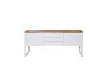 Livetastic , Weiß, Eichefarben , Metall, Holzwerkstoff , Holzoptik , 2 Fächer , 3 Schublade(n) Schubladen , 180x76x40 cm , Beimöbel erhältlich, stehend, in verschiedenen Holzdekoren erhältlich ,