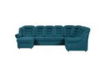 Livetastic , Blau , Textil , U-Form , 333x216 cm , Made in EU , seitenverkehrt erhältlich, Hocker erhältlich, Rücken echt, Armteil links, Armteil rechts ,