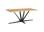 Mid.you , Schwarz, Eichefarben , Metall, Holzwerkstoff , rechteckig , 90x76x180 cm , Esszimmer, Esszimmertische, Esstische, Holztische, Esstische Holz