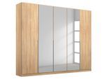 Rauch Möbel , Sonoma Eiche , Holzwerkstoff , 6 Fächer , 226x229x54 cm , Blauer Engel, Goldenes M, BQ - Bündnis für Qualität, Made in Germany , Schrankfront mit Spiegel ,
