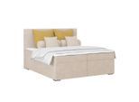 Möbelix , Beige , Textil , H3 , 160x200 cm , Bettkasten, gepolstertes Kopfteil, Topper durchgehend , Schlafzimmer, Betten, Polsterbetten