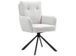 Mid.you , Creme , Metall, Textil , 60x95x67 cm , Sitzfläche 180° drehbar, automatische Rückholfunktion ,