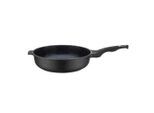 GSW , Schwarz , Metall , 3.65 l , ISO 9001 , backofengeeignet, kratzfest, rostfrei, antihaftbeschichtet, geschmacksneutral, ergonomischer Griff, Thermoboden, wärmeisolierter Griff, schadstofffrei gemäß EU-Standards ,