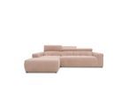 Mid.you , Rosa , Textil , Uni , Ottomane links, L-Form , 285x175 cm , Made in EU, FSC MIX , Rücken echt ,