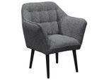 Mid.you , Anthrazit , Textil , Buche , massiv , 84x87x70 cm , Made in EU , Esszimmer, Esszimmerstühle, Stühle