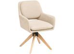 Livetastic , Beige , Holz, Metall, Textil , Eiche, Pappel , massiv, Sperrholz , Füllung: Schaumstoff , 59x89x65 cm , Sitzfläche 360° drehbar ,