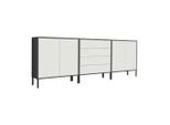 Mid.you , Anthrazit, Weiß , Holzwerkstoff , 6 Fächer , 4 Schublade(n) Schubladen , 237x86x33 cm , Made in Germany , erweiterbar, stehend ,