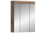 Mid.you , Eichefarben , Glas, Holzwerkstoff , 6 Fächer , 60x79x18 cm , FSC MIX , hängend , Badezimmer, Badezimmermöbel, Badezimmerschränke, Spiegelschränke