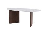 Livetastic , Hellgrau, Mokka , Holzwerkstoff , furniert , oval , 90x75x180 cm ,