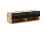 Livetastic , Eiche Wotan, Schwarz Hochglanz , Holzwerkstoff , 2 Fächer , 100x31.5x32.5 cm , hängend ,