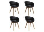 Mid.you , Schwarz , Holz, Kunststoff , Buche , massiv , Uni , 60x78.5x44 cm ,