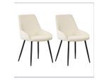 Mid.you , Creme, Weiß , Metall , 52x86x44 cm , Esszimmer, Esszimmerstühle, Stuhlsets Esszimmer