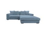 Mid.you , Hellblau , Textil , Füllung: Polyurethan (PUR),Polyurethan (PUR),Polyurethan (Pur) , Ottomane rechts, L-Form , 285x195 cm , Made in EU , Wohnzimmer, Sofas & Couches, Wohnlandschaften, Ecksofas
