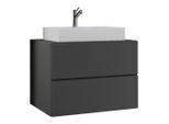Mid.you , Anthrazit , Holzwerkstoff , 2 Schublade(n) Schubladen , 80 cm , hängend , Badezimmer, Badezimmermöbel, Badezimmerschränke, Waschtische
