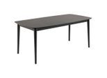 Mid.you , Schwarz , Holz, Holzwerkstoff , Eiche,Kautschukholz , furniert,massiv , rechteckig , 90x75x180-219 cm , ausziehbar ,