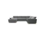 Mid.you , Dunkelgrau , Textil , Eiche , Uni , U-Form , 352x214 cm , Made in EU, FSC MIX , Rücken echt , Wohnzimmer, Sofas & Couches, Wohnlandschaften, Wohnlandschaften U-Form