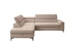Mid.you , Taupe , Textil , L-Form , 251x203 cm , Stoffauswahl, Liegefunktion, seitenverkehrt erhältlich, Rücken echt , Wohnzimmer, Sofas & Couches, Wohnlandschaften, Ecksofas