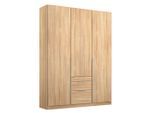 Rauch Möbel , Sonoma Eiche , Holzwerkstoff , 6 Fächer , 3 Schublade(n) Schubladen , 136x229x54 cm , Blauer Engel, Goldenes M, BQ - Bündnis für Qualität, Made in Germany, DIN EN ISO 50001 ,