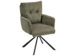 Mid.you , Grün , Metall, Textil , Uni , 60x95x67 cm , Sitzfläche 180° drehbar, automatische Rückholfunktion ,
