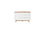 Livetastic , Weiß, Eichefarben , Holzwerkstoff , 1 Fächer , 3 Schublade(n) Schubladen , 120x77x39 cm , Beimöbel erhältlich, stehend ,