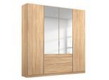 Rauch Möbel , Silberfarben, Sonoma Eiche , Holzwerkstoff , 6 Fächer , 3 Schublade(n) Schubladen , 181x229x54 cm , Blauer Engel, Goldenes M, BQ - Bündnis für Qualität, Made in Germany , Schrankfront mit Spiegel ,